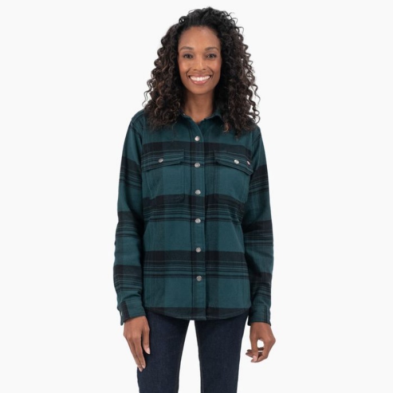 Dickies DuraTech Renegade Flannel Shirt Negrii | UNMG3230