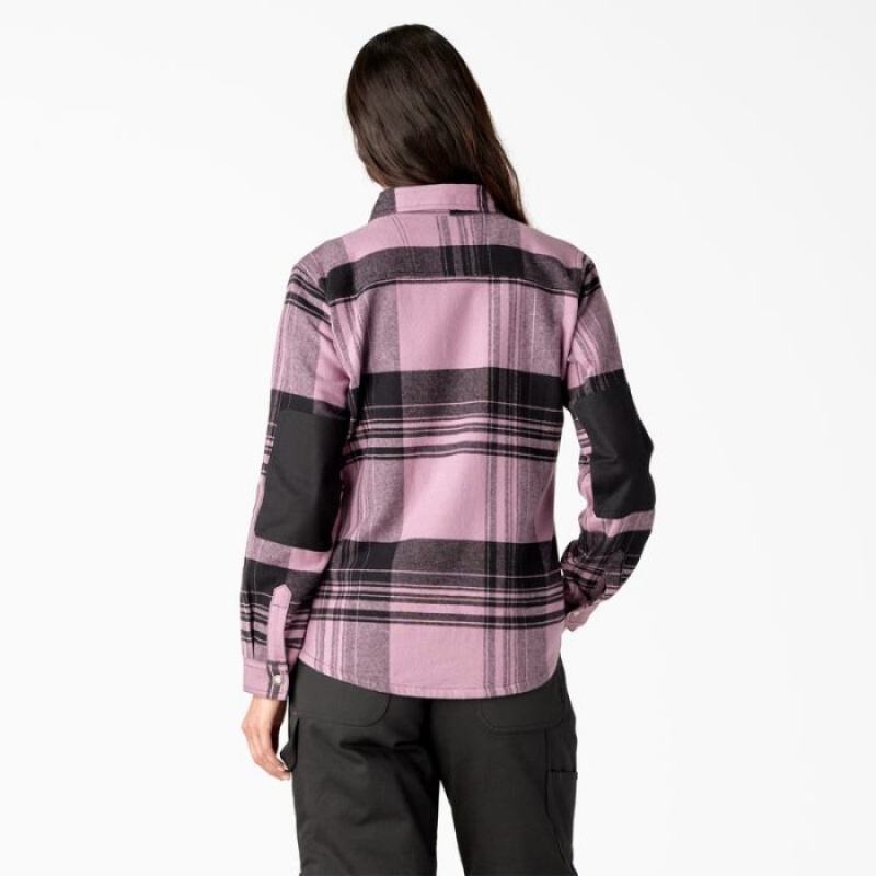 Dickies DuraTech Renegade Flannel Shirt Grapeade Windowpane Plaid | BAEO4120