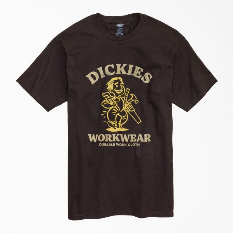 Dickies Durable Lucru Cloth Grafice T-Shirt Negrii | ROBA4425