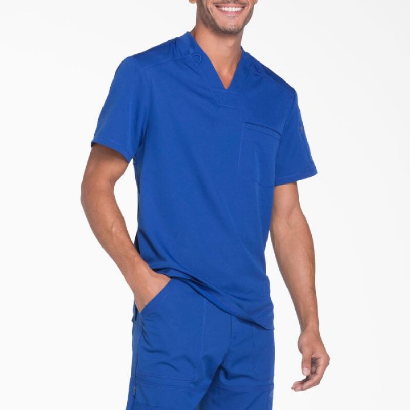 Dickies Dynamix V-Neck Scrub Top with Zip Pocket Albastri | YNJU8553