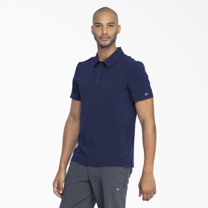 Dickies EDS Essentials Medical Polo Shirt Bleumarin Albastri | ILNI0801