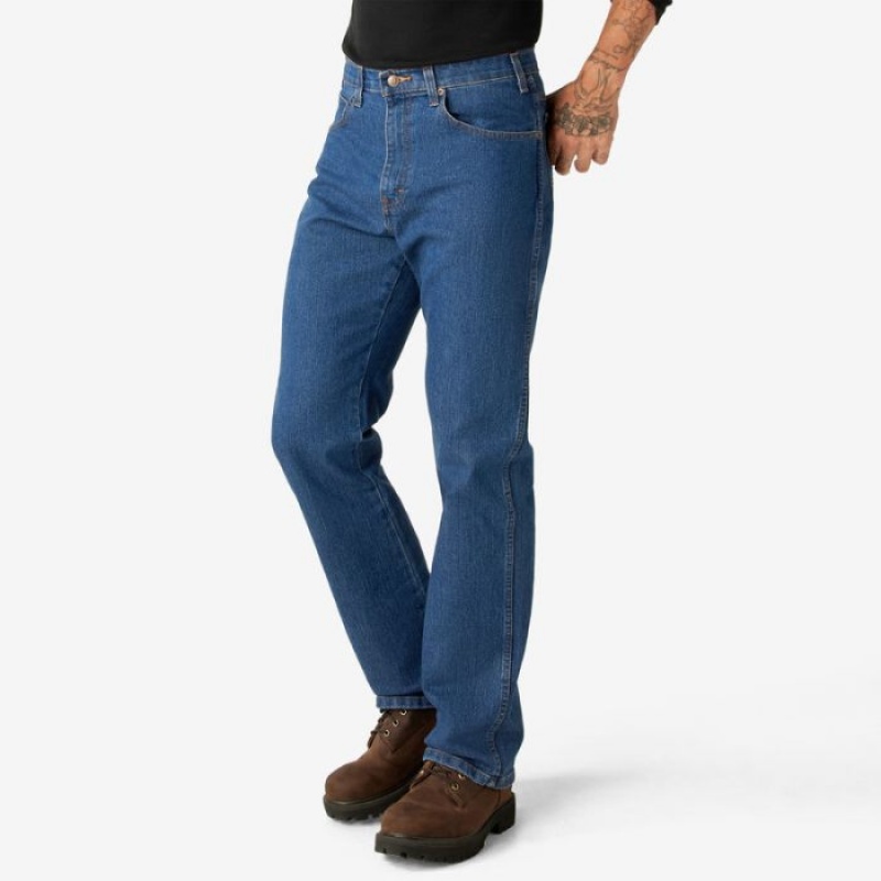 Dickies FLEX Active Talie Regular Fit Jeans Indigo Albastri | BRWS3721