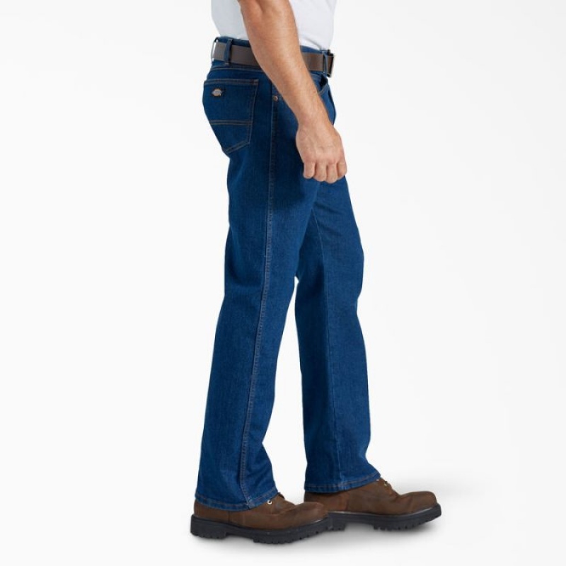Dickies FLEX Active Talie Regular Fit Jeans Indigo Albastri | VBZD9519