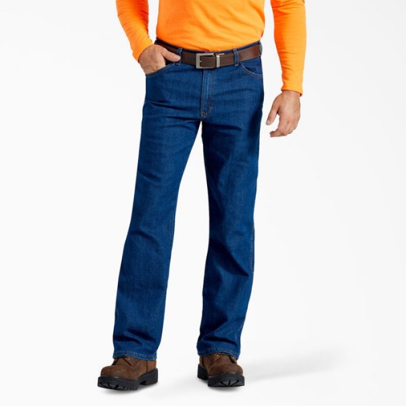 Dickies FLEX Active Talie Relaxed Fit Jeans Indigo Albastri | KQZZ1705