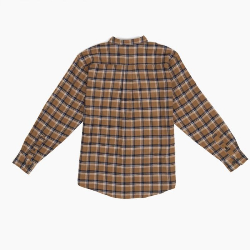 Dickies FLEX Long Sleeve Flannel Shirt Maro Bleumarin | MQAU3161