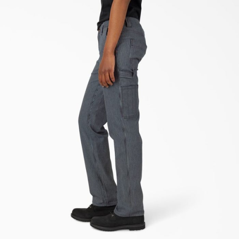Dickies FLEX Relaxed Fit Hickory Stripe Carpenter Pants Regular | XWOE9973