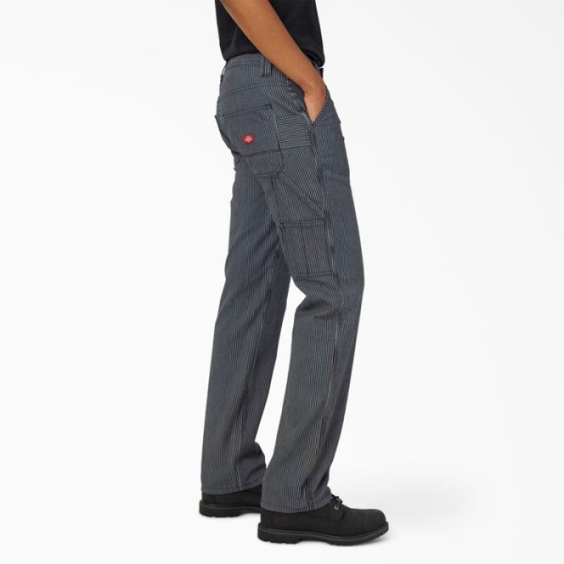 Dickies FLEX Relaxed Fit Hickory Stripe Carpenter Pants Regular | XWOE9973
