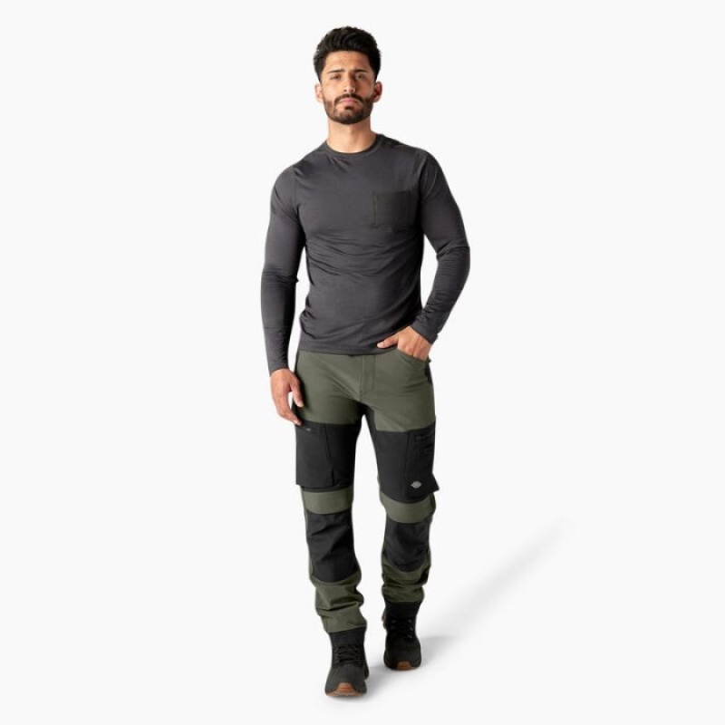 Dickies FLEX Slim Fit Double Knee Tapered Pants Negrii | QNMD3924