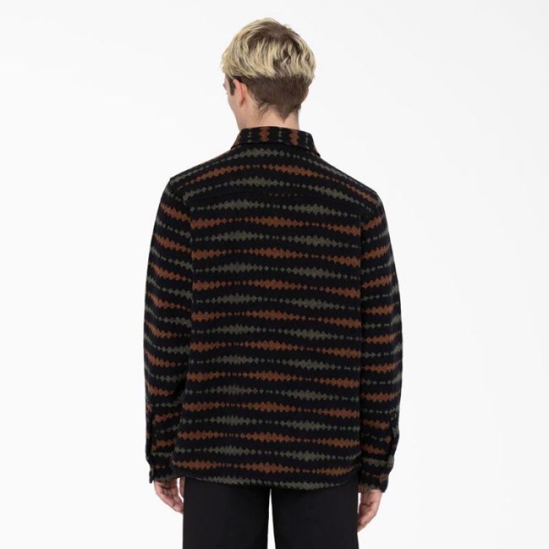 Dickies Falkville Long Sleeve Shirt Negrii Verzi | OONR2158