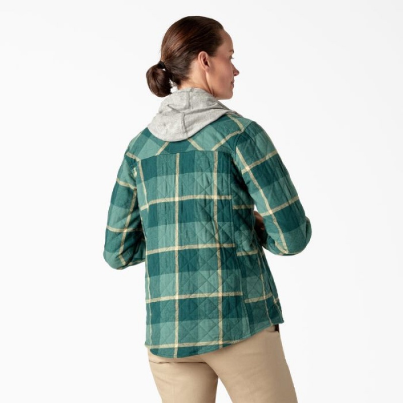 Dickies Flannel Cu Glugă Shirt Jacket Mallard Campside Plaid | RWDY3555