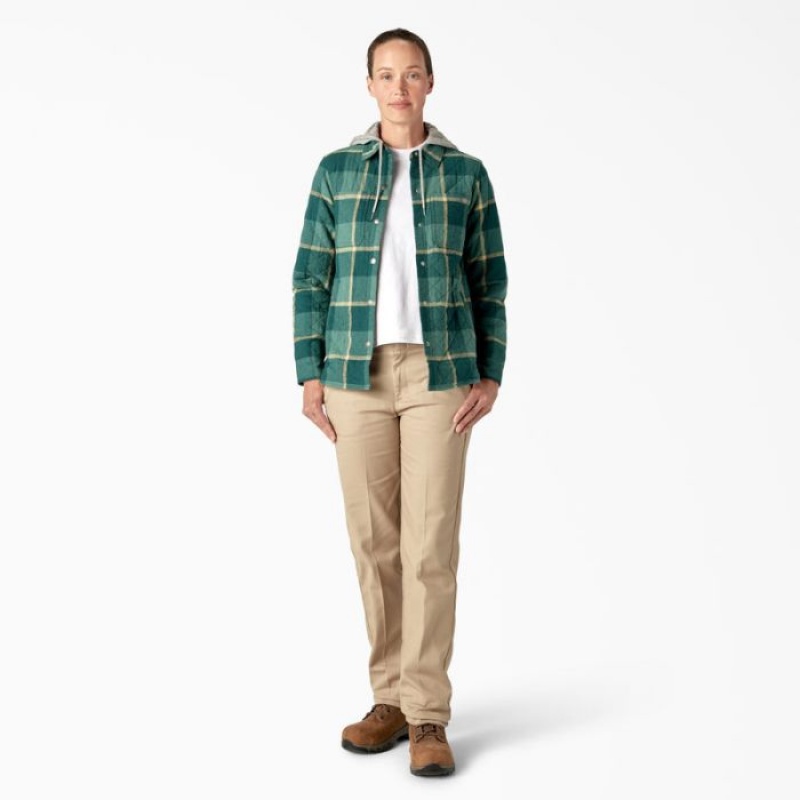Dickies Flannel Cu Glugă Shirt Jacket Mallard Campside Plaid | RWDY3555