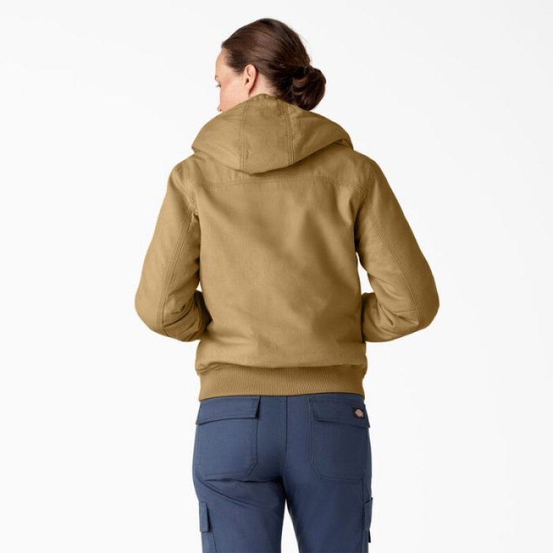 Dickies Fleece Captusite Duck Panza Jacket Rinsed Nubuck | QKWS4403