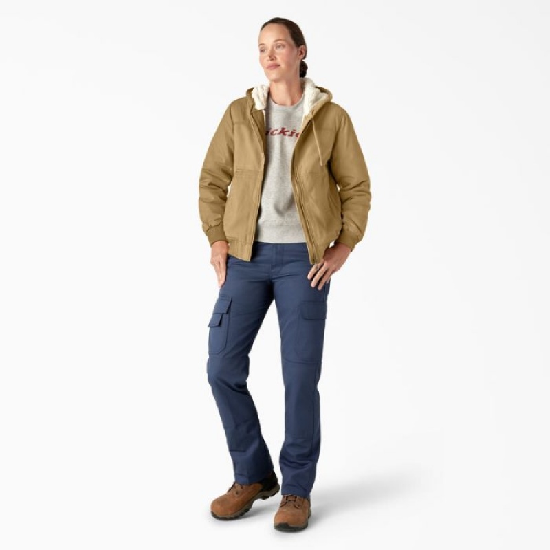 Dickies Fleece Captusite Duck Panza Jacket Rinsed Nubuck | QKWS4403
