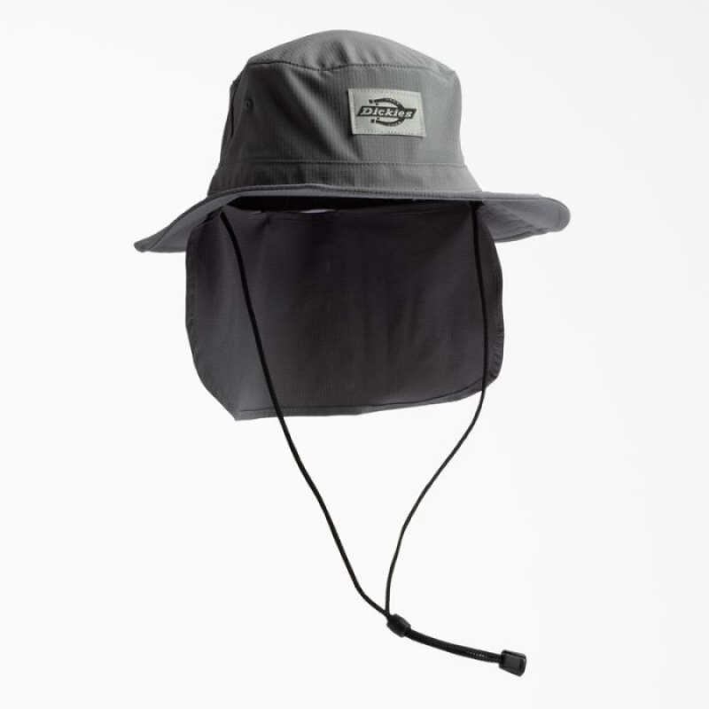 Dickies Full Brim Ripstop Boonie Hat with Neck Shade Gri | IDSA2312