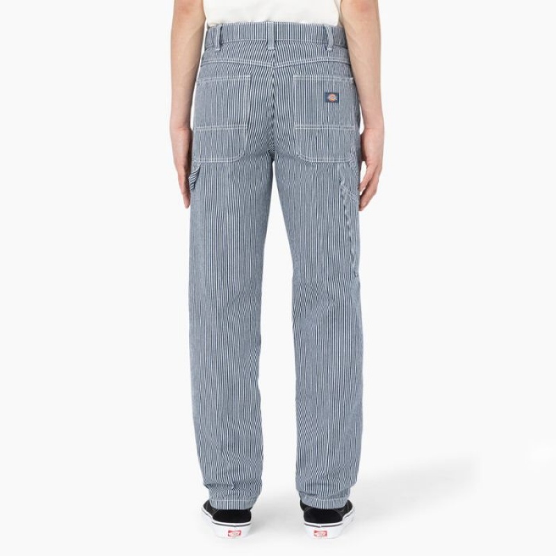 Dickies Garyville Regular Fit Hickory Stripe Carpenter Pants Albastri | LZHH4428