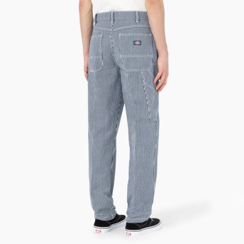 Dickies Garyville Regular Fit Hickory Stripe Carpenter Pants Albastri | LZHH4428