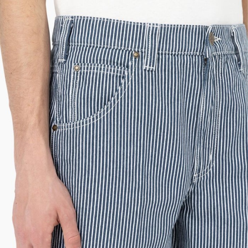 Dickies Garyville Regular Fit Hickory Stripe Carpenter Pants Albastri | LZHH4428