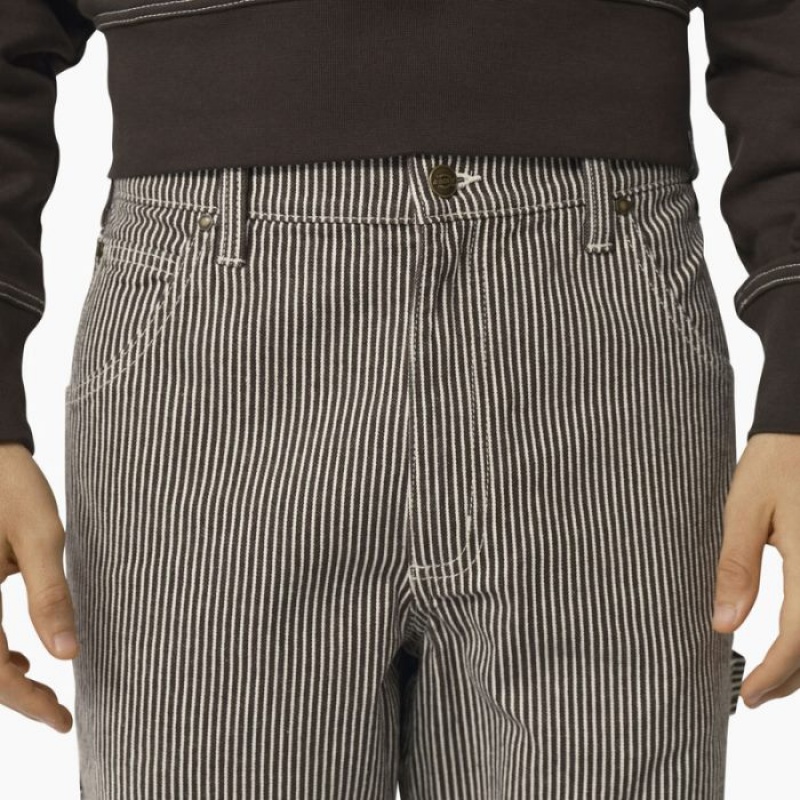 Dickies Garyville Regular Fit Hickory Stripe Carpenter Pants Maro | YTUM5164