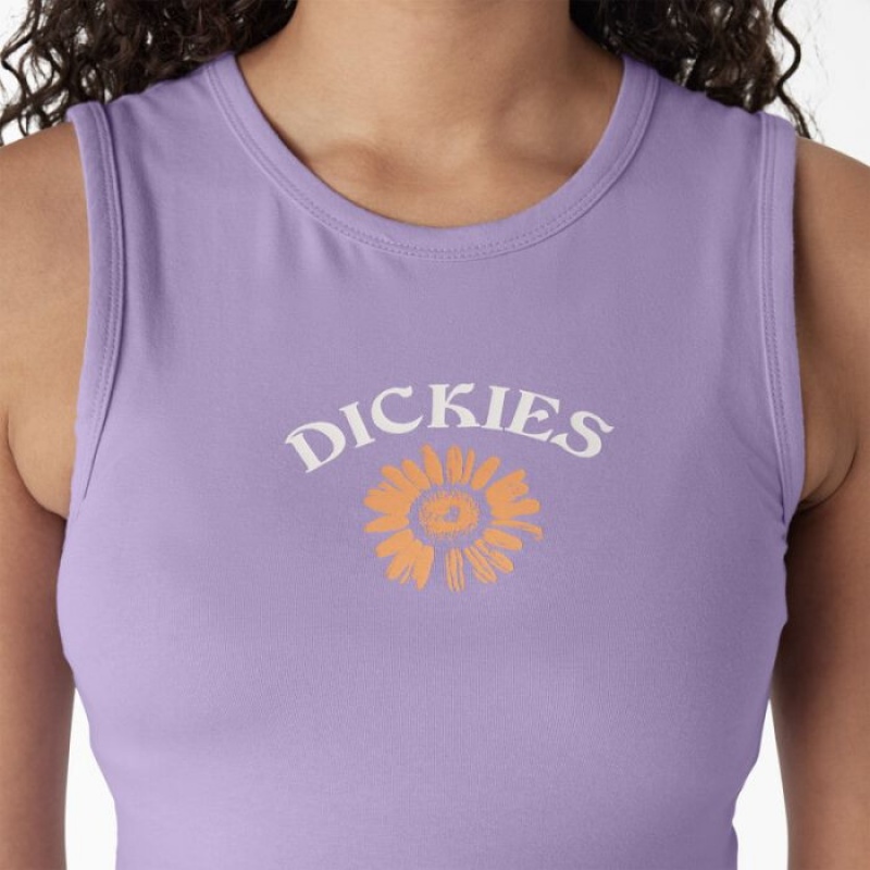Dickies Grafice Cropped Tank Top Violet Roz | HSDC2567