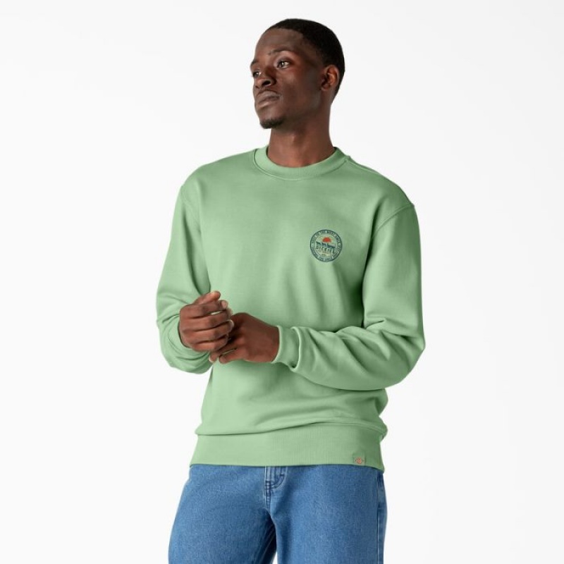 Dickies Greensburg Grafice Sweatshirt Verzi | ETNJ6324