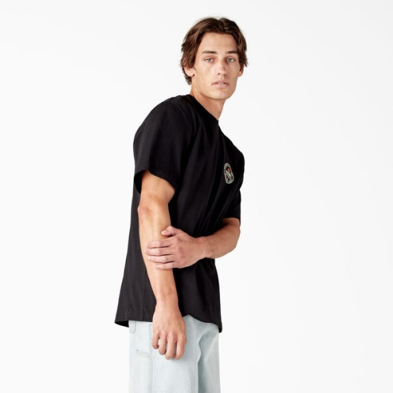 Dickies Greensburg Grafice T-Shirt Negrii | DFPJ3004