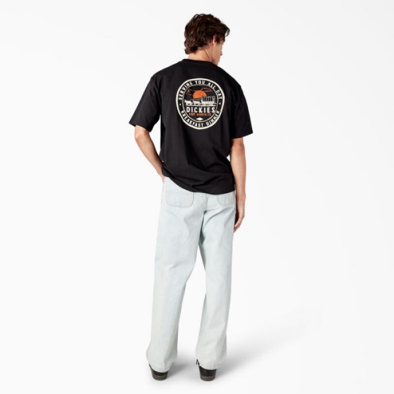 Dickies Greensburg Grafice T-Shirt Negrii | DFPJ3004