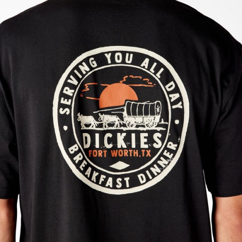 Dickies Greensburg Grafice T-Shirt Negrii | DFPJ3004