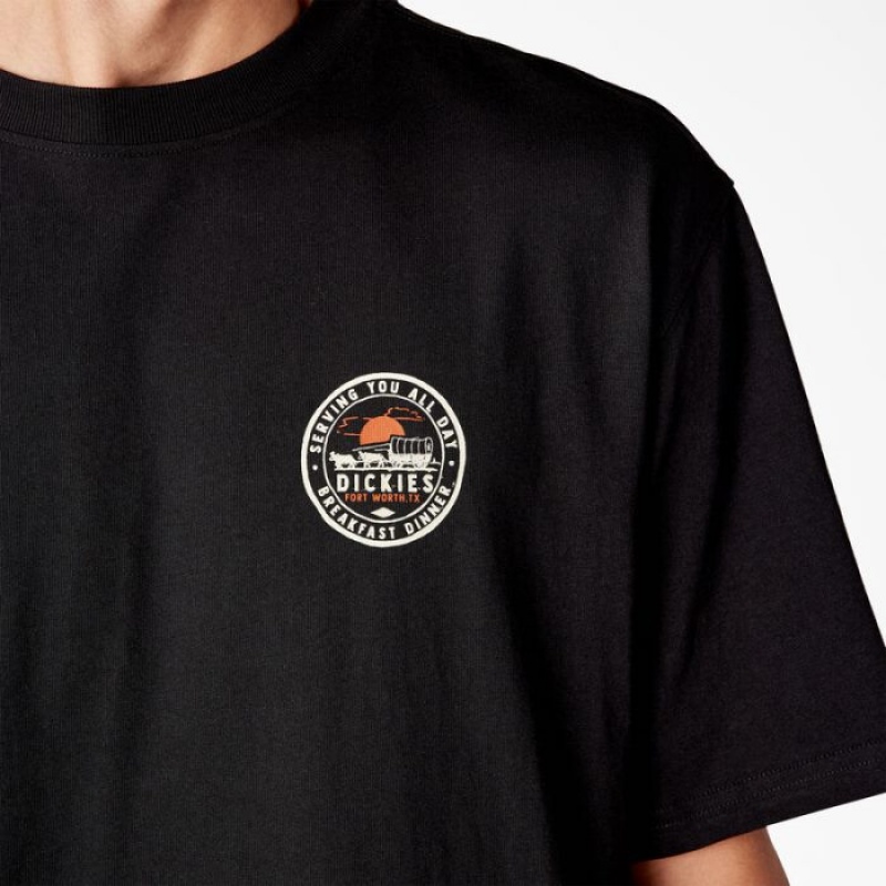 Dickies Greensburg Grafice T-Shirt Negrii | DFPJ3004