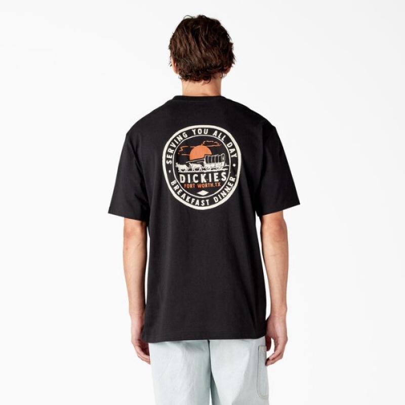 Dickies Greensburg Grafice T-Shirt Negrii | DFPJ3004