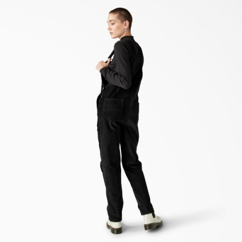 Dickies Halleyville Corduroy Bib Overalls Negrii | UGEZ0153