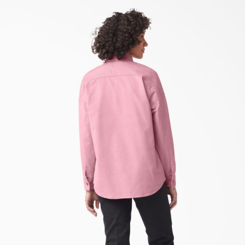 Dickies Halleyville Oversized Corduroy Shirt Foxglove | VSTI5194