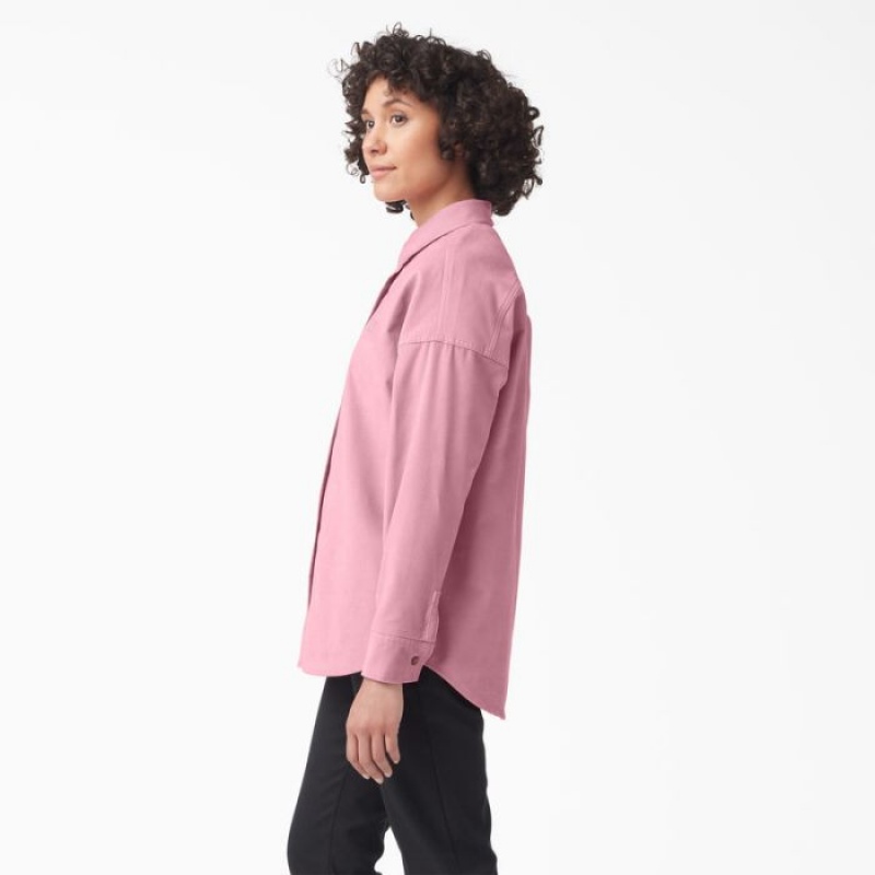 Dickies Halleyville Oversized Corduroy Shirt Foxglove | VSTI5194