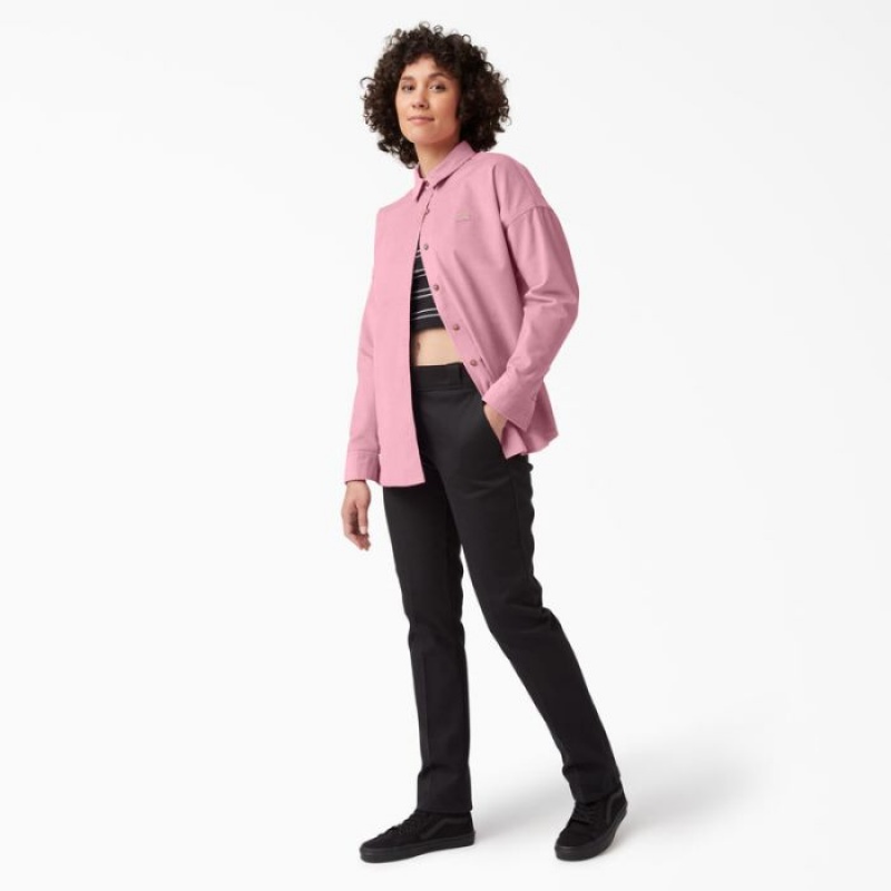 Dickies Halleyville Oversized Corduroy Shirt Foxglove | VSTI5194