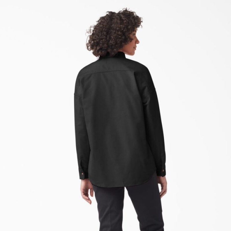 Dickies Halleyville Oversized Corduroy Shirt Negrii | BIBV5144