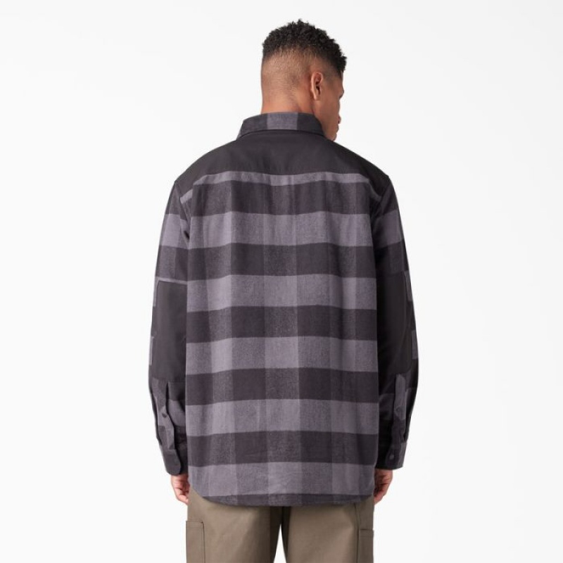 Dickies Heavyweight Brawny Flannel Shirt Gri Negrii | ZGJN7132