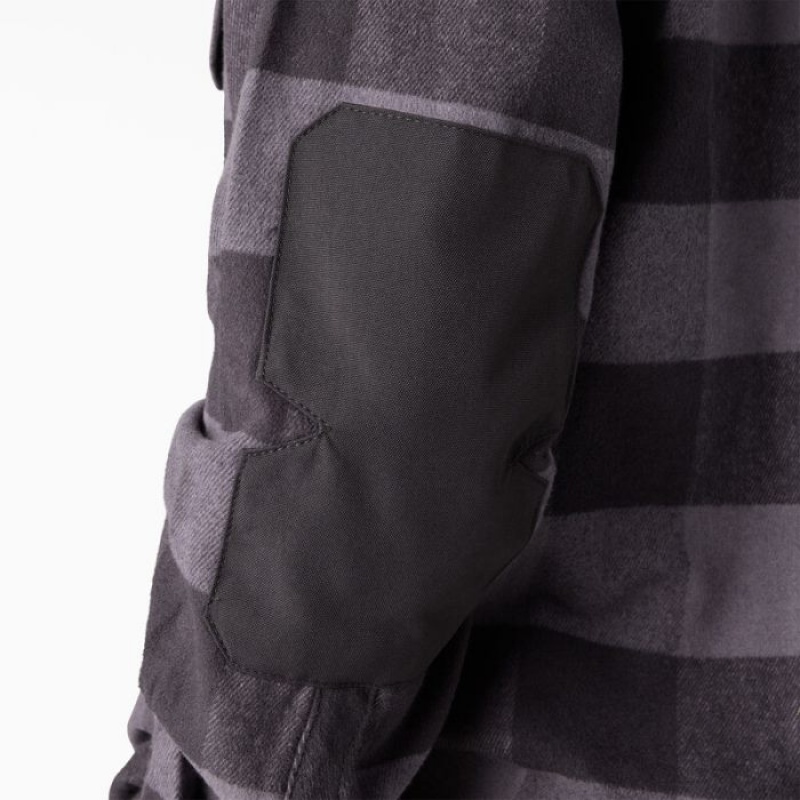 Dickies Heavyweight Brawny Flannel Shirt Gri Negrii | ZGJN7132