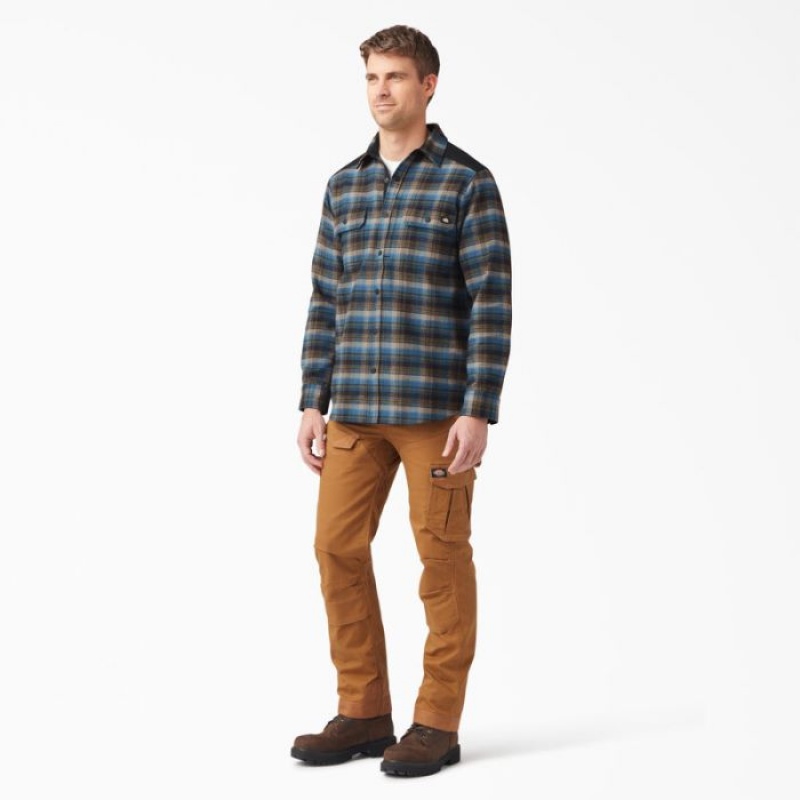 Dickies Heavyweight Brawny Flannel Shirt Southern Fall Plaid | FZCZ7124
