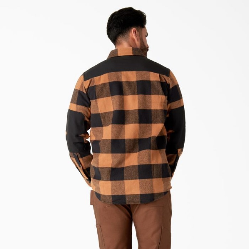 Dickies Heavyweight Brawny Flannel Shirt Maro Negrii | ZVQR0887