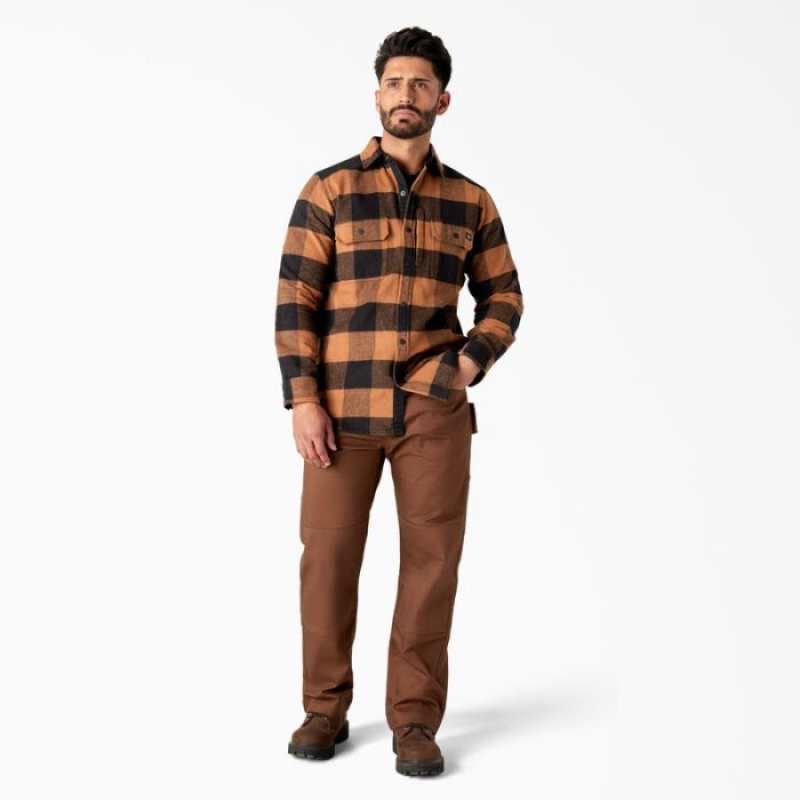 Dickies Heavyweight Brawny Flannel Shirt Maro Negrii | ZVQR0887