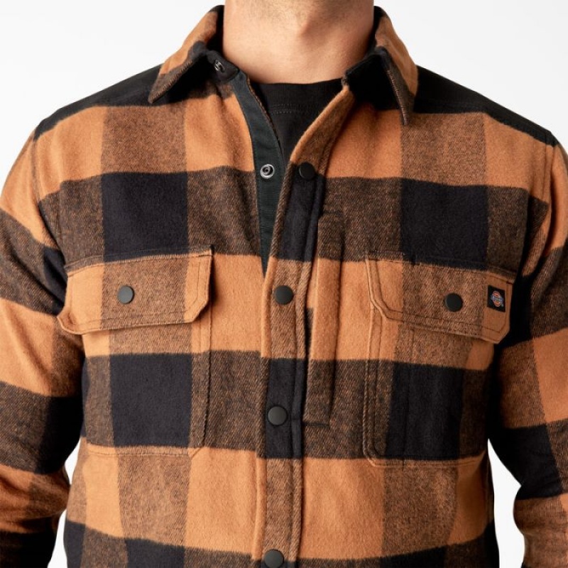 Dickies Heavyweight Brawny Flannel Shirt Maro Negrii | ZVQR0887