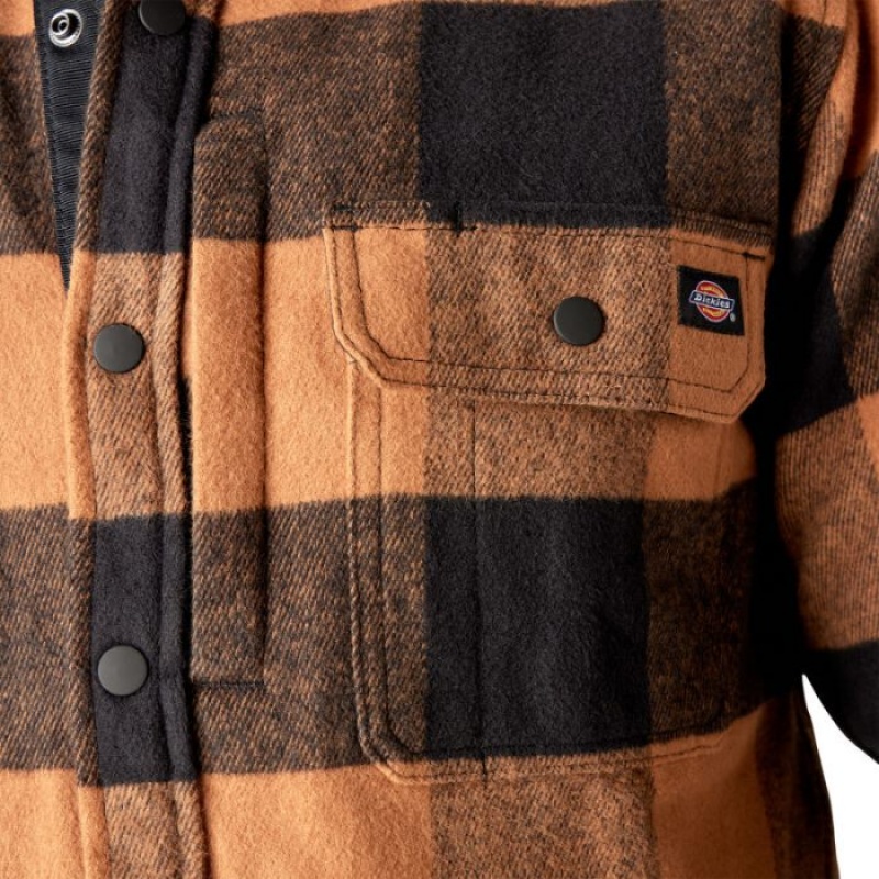 Dickies Heavyweight Brawny Flannel Shirt Maro Negrii | ZVQR0887