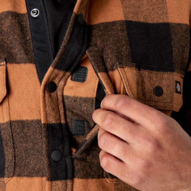 Dickies Heavyweight Brawny Flannel Shirt Maro Negrii | ZVQR0887