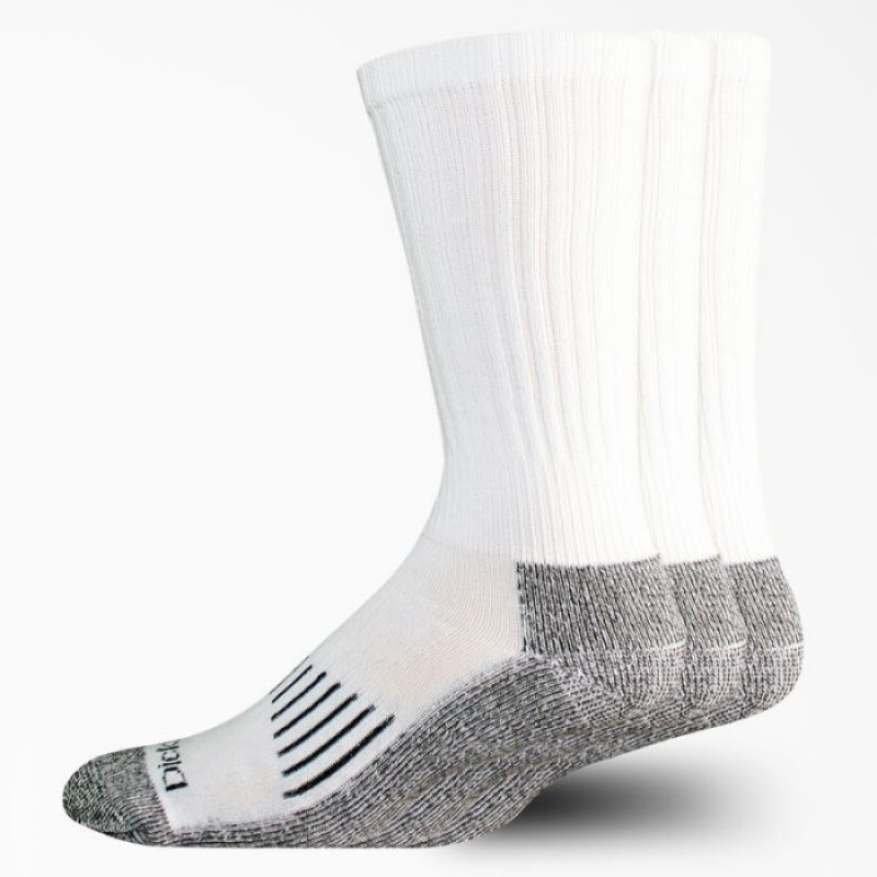 Dickies Heavyweight Crew Socks, Size 6-12, 3-Pack Albi | AMKC9034