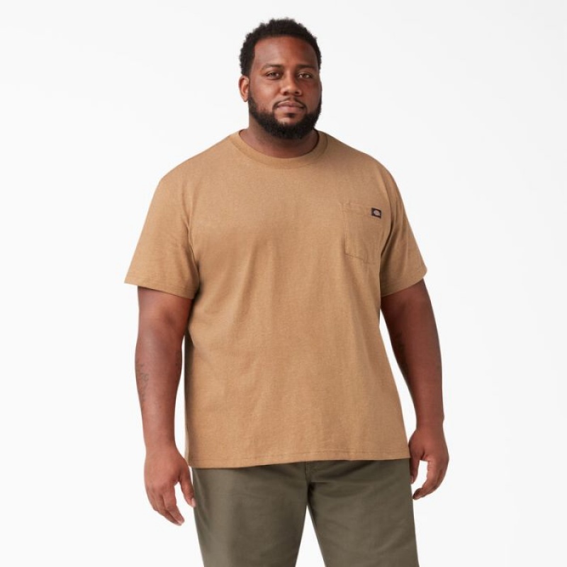Dickies Heavyweight Heathered Scurte Sleeve Pocket T-Shirt Maro | PMIY2025