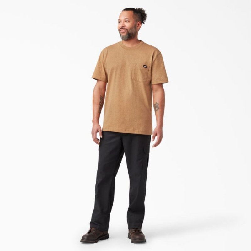 Dickies Heavyweight Heathered Scurte Sleeve Pocket T-Shirt Maro | PMIY2025
