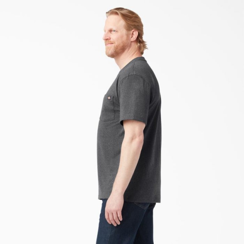 Dickies Heavyweight Heathered Scurte Sleeve Pocket T-Shirt Gri | TJCI2205