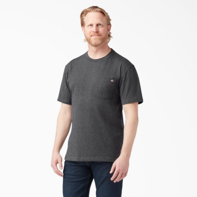 Dickies Heavyweight Heathered Scurte Sleeve Pocket T-Shirt Gri | TJCI2205