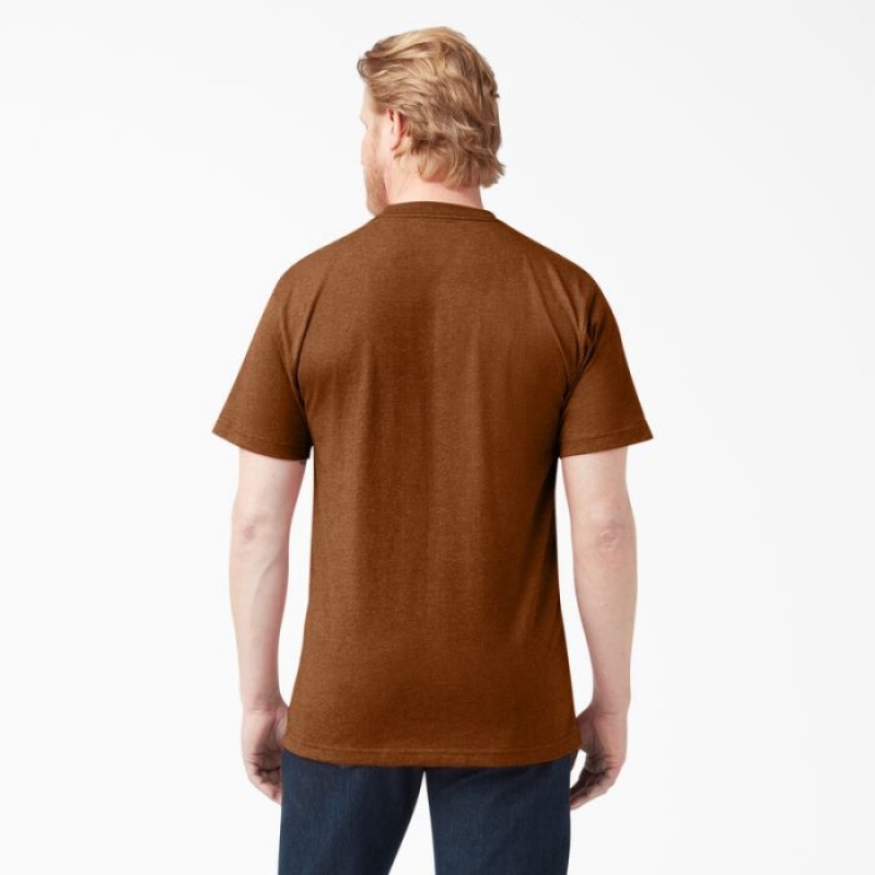 Dickies Heavyweight Heathered Scurte Sleeve Pocket T-Shirt Cupru | CWJJ8112