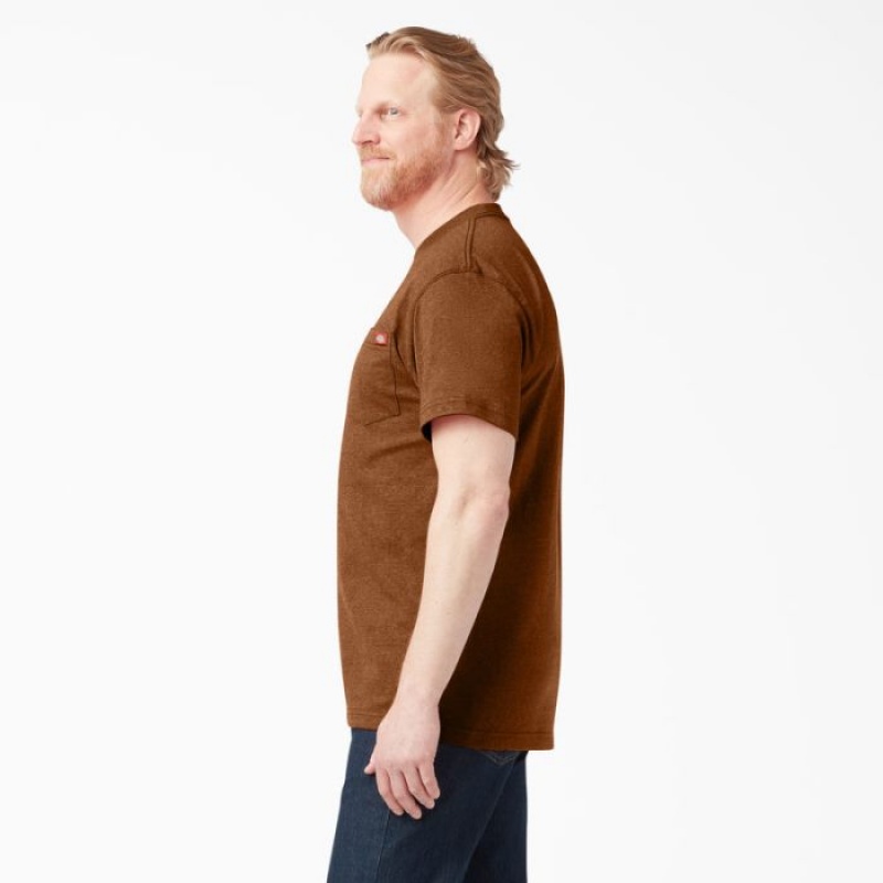 Dickies Heavyweight Heathered Scurte Sleeve Pocket T-Shirt Cupru | CWJJ8112