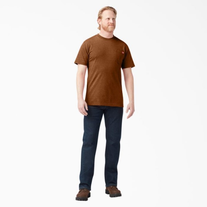 Dickies Heavyweight Heathered Scurte Sleeve Pocket T-Shirt Cupru | CWJJ8112